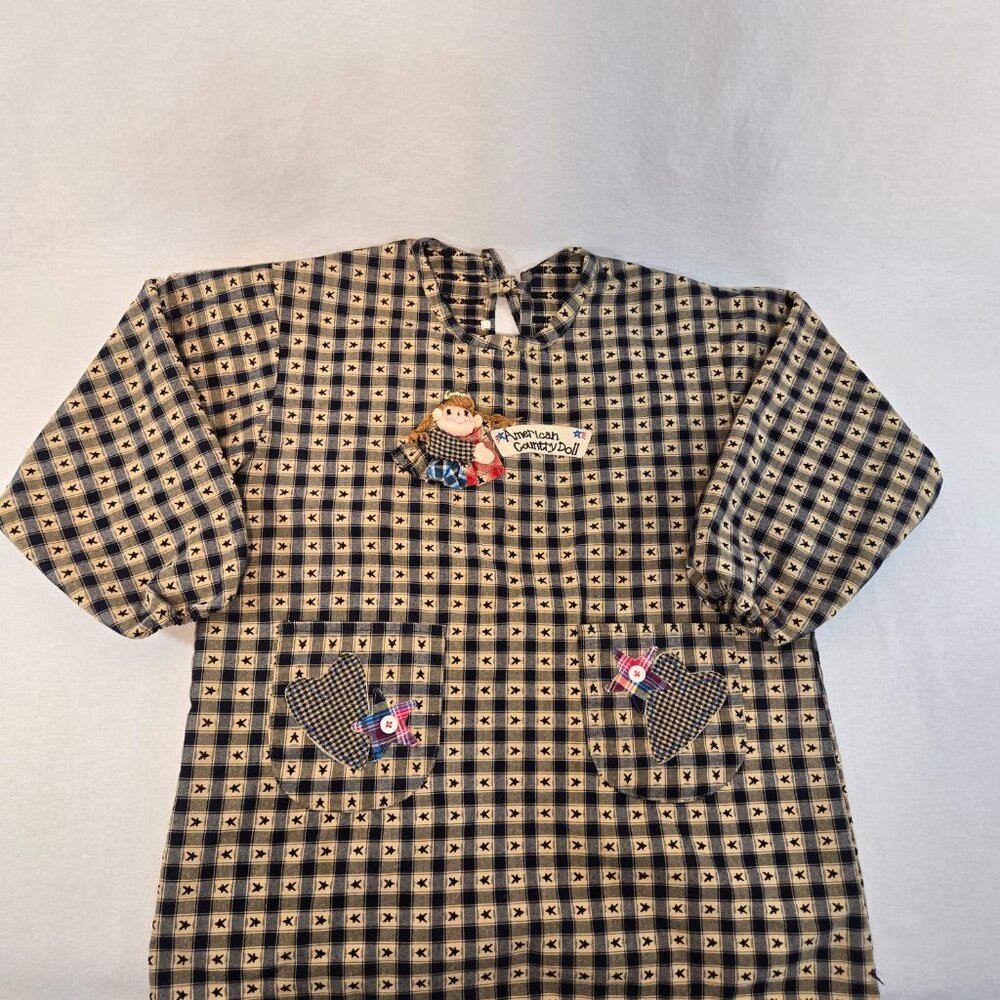 Vintage AMERICAN COUNTRY DOLL Handmade Blue/Mustard Heritage Cardigan Size S/M. - Picture 5 of 16